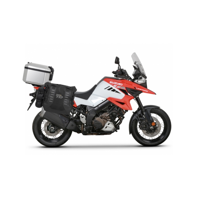 Set complet de genti laterale adventure SHAD TERRA TR40 si topcase din aluminiu SHAD TERRA 48L, incluzand kitul de montaj SHAD SUZUKI DL 1000 V-Strom/ DL 1050 V-Strom