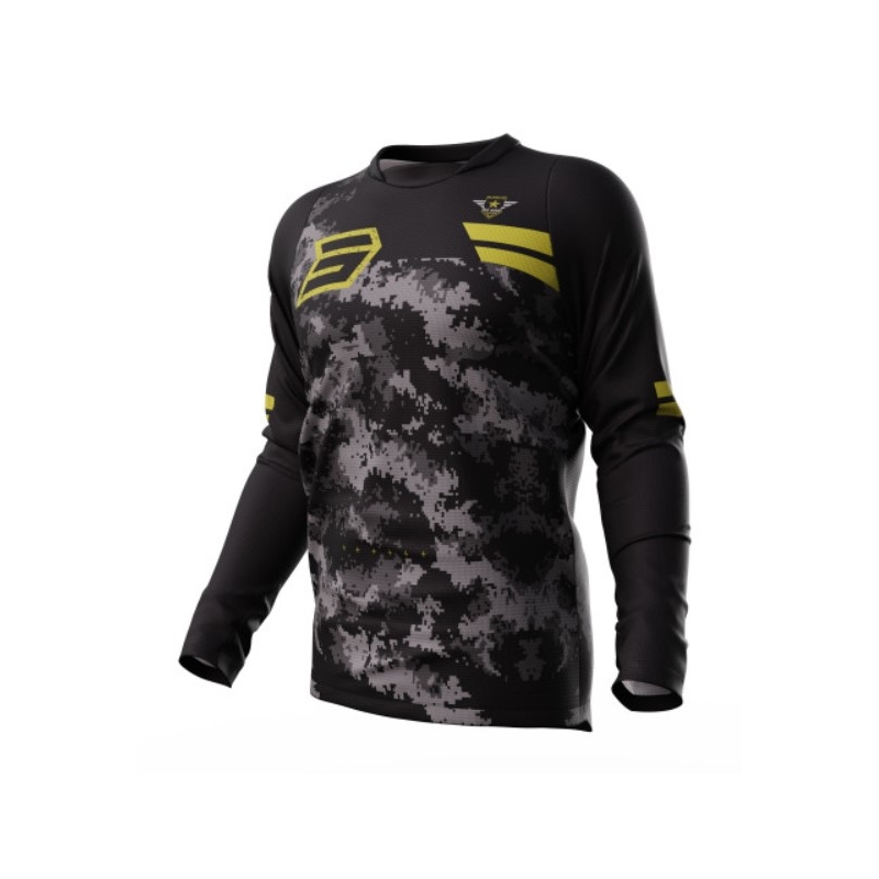 Tricou de motocros Shot Devo Army negru-gri-auriu lichidare