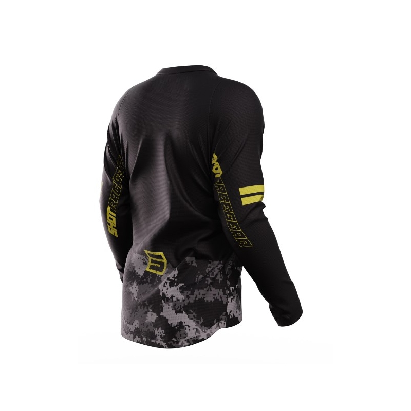 Tricou de motocros Shot Devo Army negru-gri-auriu lichidare