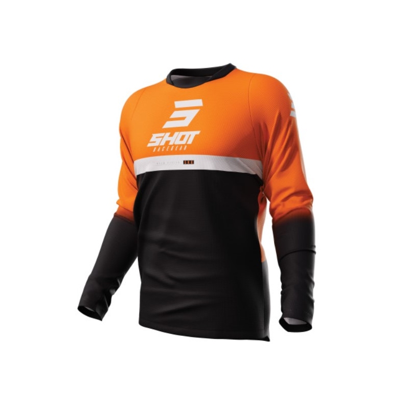 Tricoul de motocros Shot Devo Reflex negru-portocaliu lichidare