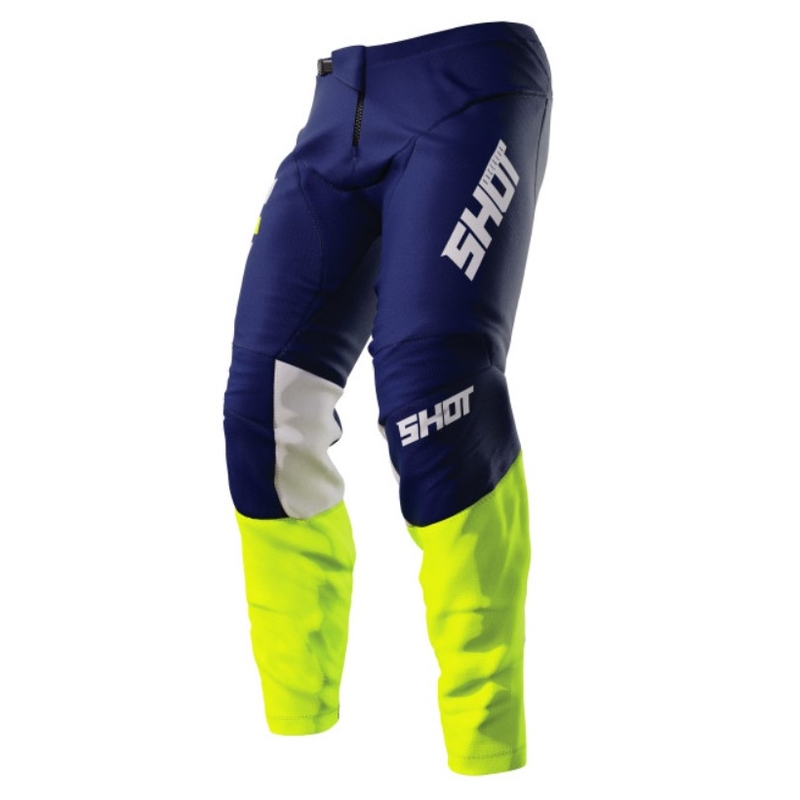 Pantaloni Motocross Shot Devo Reflex albastru-alb-alb-albastru-fluo galben lichidare