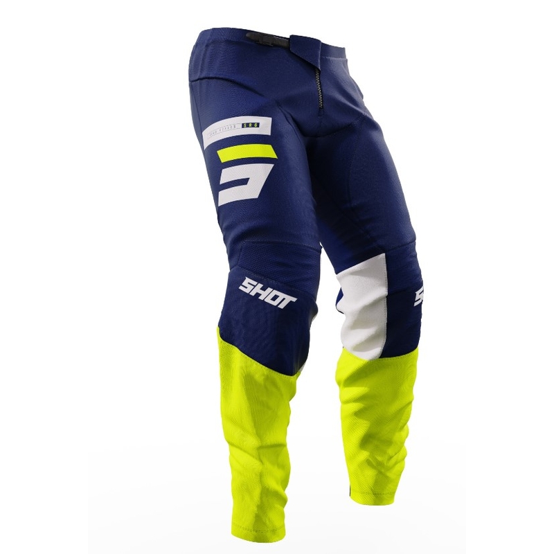 Pantaloni Motocross Shot Devo Reflex albastru-alb-alb-albastru-fluo galben lichidare