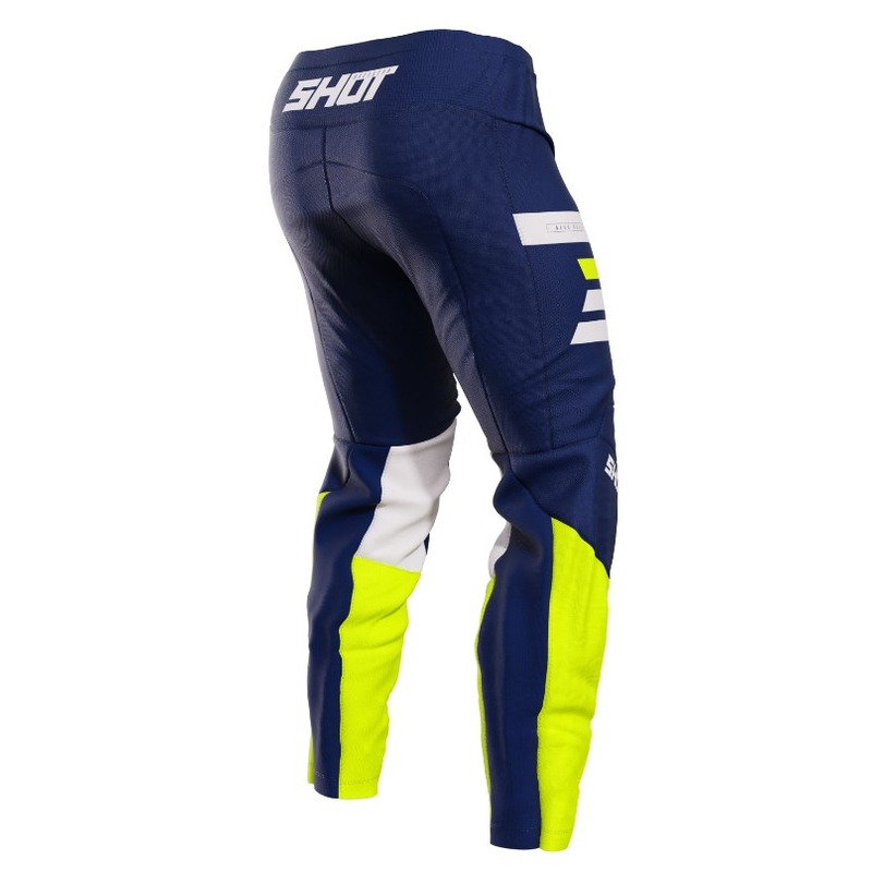 Pantaloni Motocross Shot Devo Reflex albastru-alb-alb-albastru-fluo galben lichidare