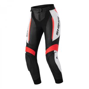 Pantaloni de motocicletă pentru femei Shima Miura 2.0 negru-alb-alb-roșu-fluo - calitate II