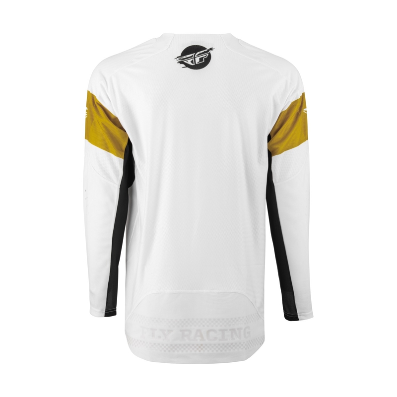 Tricou de motocros FLY Racing Evolution DST. alb-negru-auriu lichidare