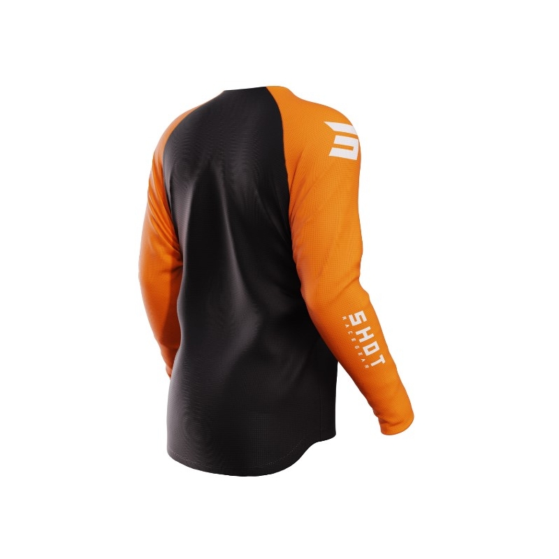 Tricou de motocros Shot Raw Escape negru-portocaliu lichidare