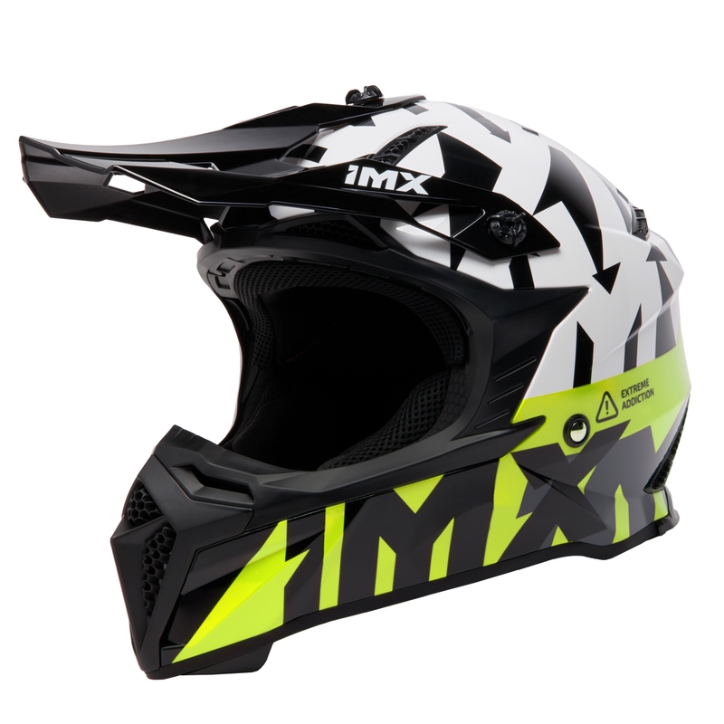Cască de motocros iMX FMX-02 negru-alb-alb-fluo-galben