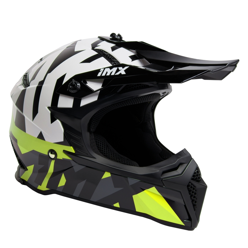 Cască de motocros iMX FMX-02 negru-alb-alb-fluo-galben