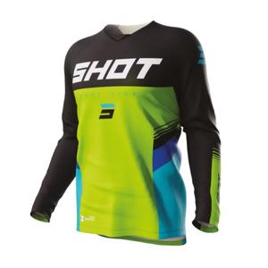Tricoul de motocross pentru copii Shot Raw Kid Tracer negru-albastru-verde