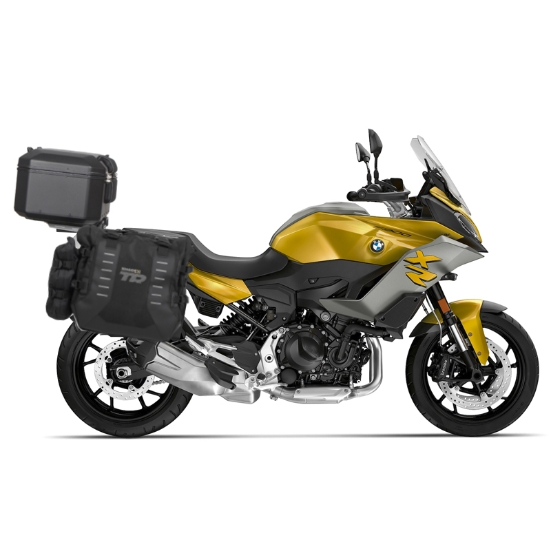 Set complet de genti laterale adventure SHAD TERRA TR40 si topcase din aluminiu SHAD TERRA BLACK 37L, incluzand kitul de montaj SHAD BMW F 900 XR