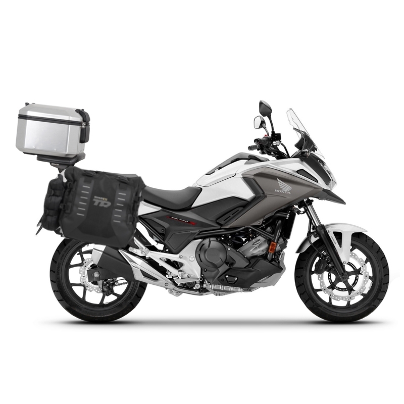 Set complet de genti laterale adventure SHAD TERRA TR40 si topcase din aluminiu SHAD TERRA 55L, incluzand kitul de montaj SHAD HONDA NC 750 X