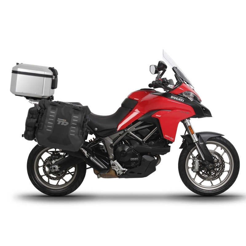 Complete set of SHAD TERRA TR40 adventure saddlebags and SHAD TERRA aluminium 55L topcase, including mounting kit SHAD DUCATI MULTISTRADA 950 / 1200 / 1260
