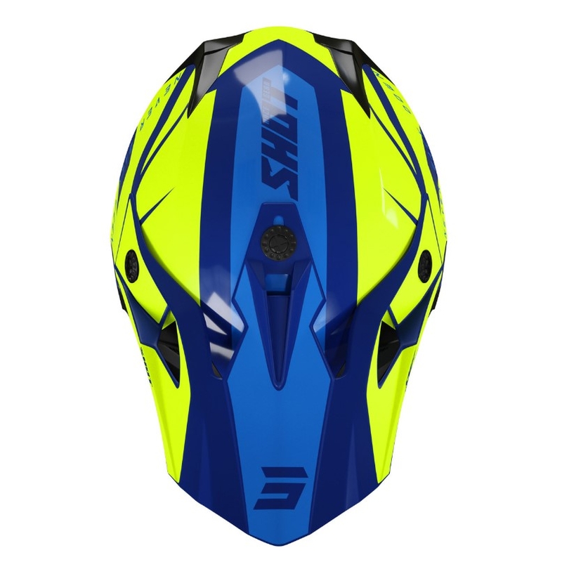 Cască de motocros pentru copii Shot Pulse Kid Revenge albastru-fluo galben lichidare