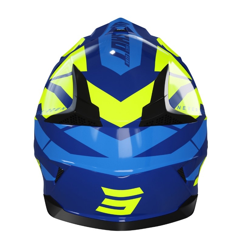 Cască de motocros pentru copii Shot Pulse Kid Revenge albastru-fluo galben lichidare