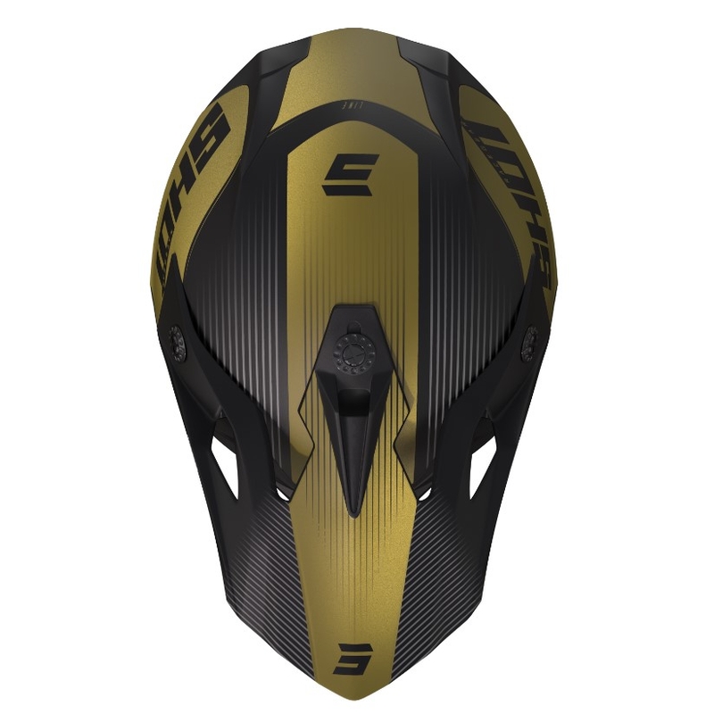 Cască de motocross Shot Pulse Line gri-auriu