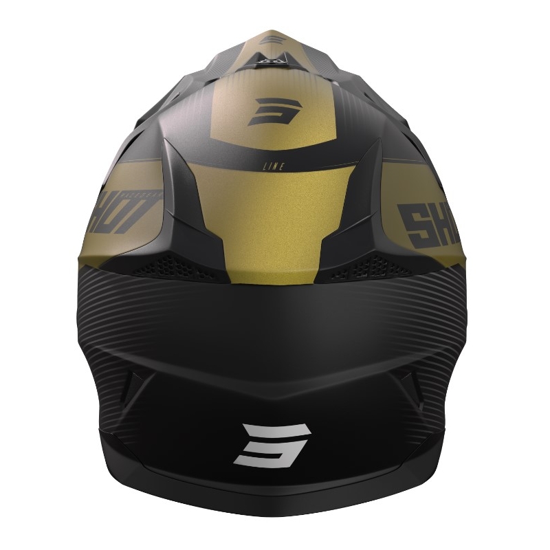 Cască de motocross Shot Pulse Line gri-auriu