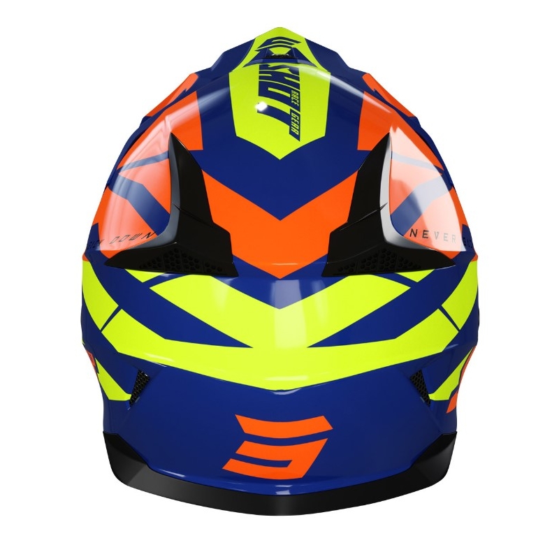 Cască de motocros pentru copii Shot Pulse Kid Revenge portocaliu-albastru-fluo-galben