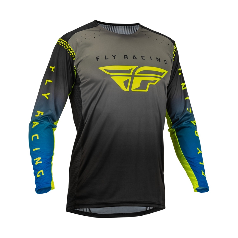 Tricou de motocros FLY Racing Lite 2023 gri-albastru hi-vis lichidare