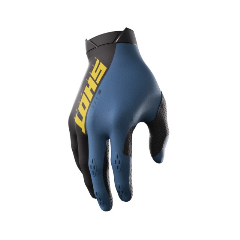 Mănuși de motocros Shot Lite negru-galben-albastru lichidare