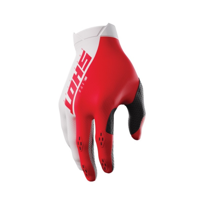 Mănuși de motocross Shot Lite alb-roșu lichidare