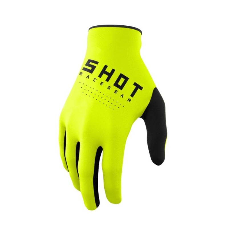 Mănuși de motocros Shot Raw negru-fluo galben lichidare