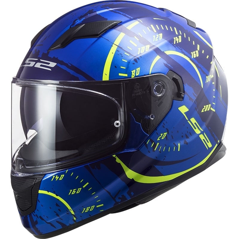 Cască de motociclist LS2 FF320 Stream EVO Tacho albastru-fluo-galben integrală LS2 FF320 Stream EVO Tacho