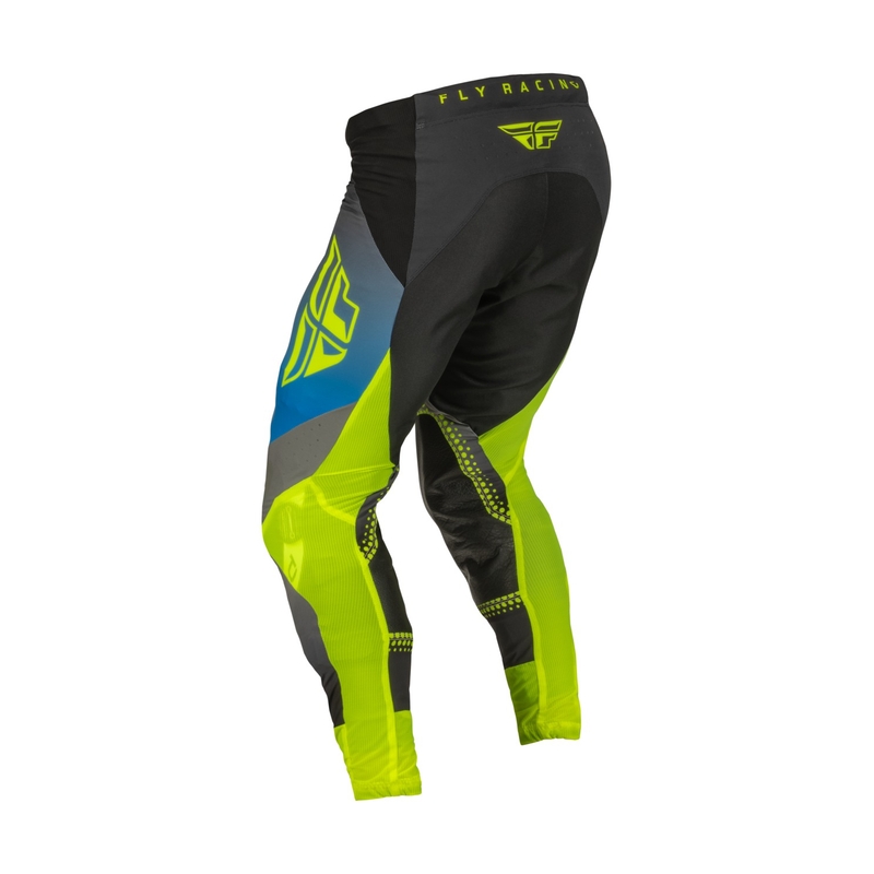 Pantaloni de motocros FLY Racing Lite 2023 gri-albastru hi-vis gri-albastru lichidare