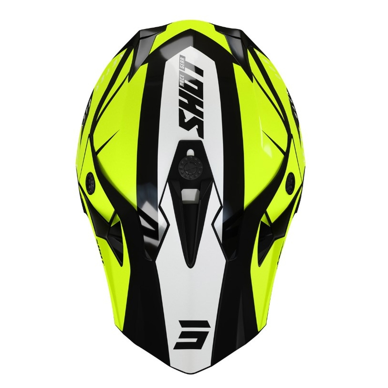 Cască de motocross pentru copii Shot Pulse Kid Revenge negru-alb-alb-fluo-galben lichidare