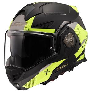 LS2 FF901 Advant X Oblivion cască de motocicletă flip-up negru-fluo-galbenă LS2 FF901 Advant X Oblivion