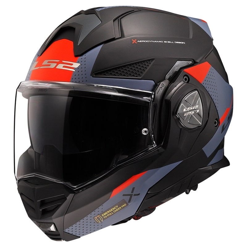 LS2 FF901 Advant X Oblivion negru-albastru-roșu cască de motocicletă flip-up LS2 FF901 Advant X Oblivion