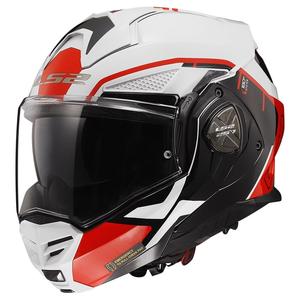 LS2 FF901 Advant X Metryk cască de motocicletă pliabilă LS2 FF901 Advant X Metryk alb-negru-roșu