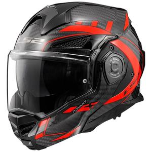 Cască de motociclist LS2 FF901 Advant X C Future negru-roșu-fluo flip-up pentru motociclete