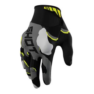 Mănuși de motocross Shot Drift Camo negru-camo-fluo galben