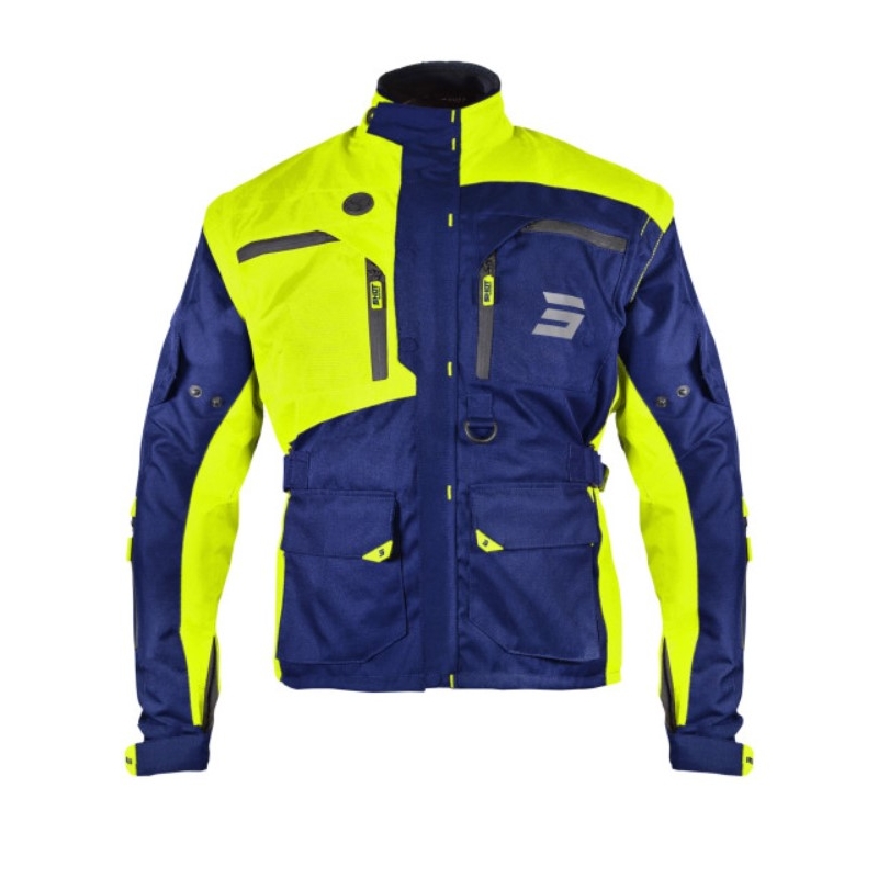 Geacă de motocicletă Shot Racetech albastru-fluo-galbenă