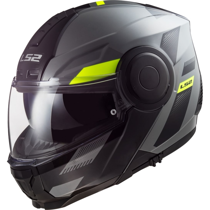 Cască de motocicletă LS2 FF902 Scope Max Nardo gri-galben-fluo