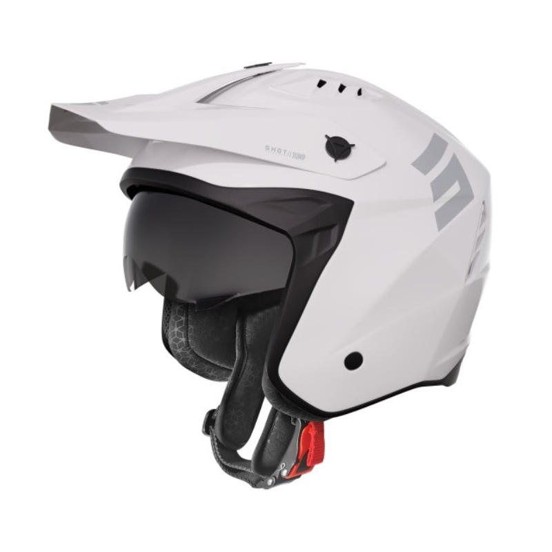 Motocicleta casca Shot Jump alb lucios