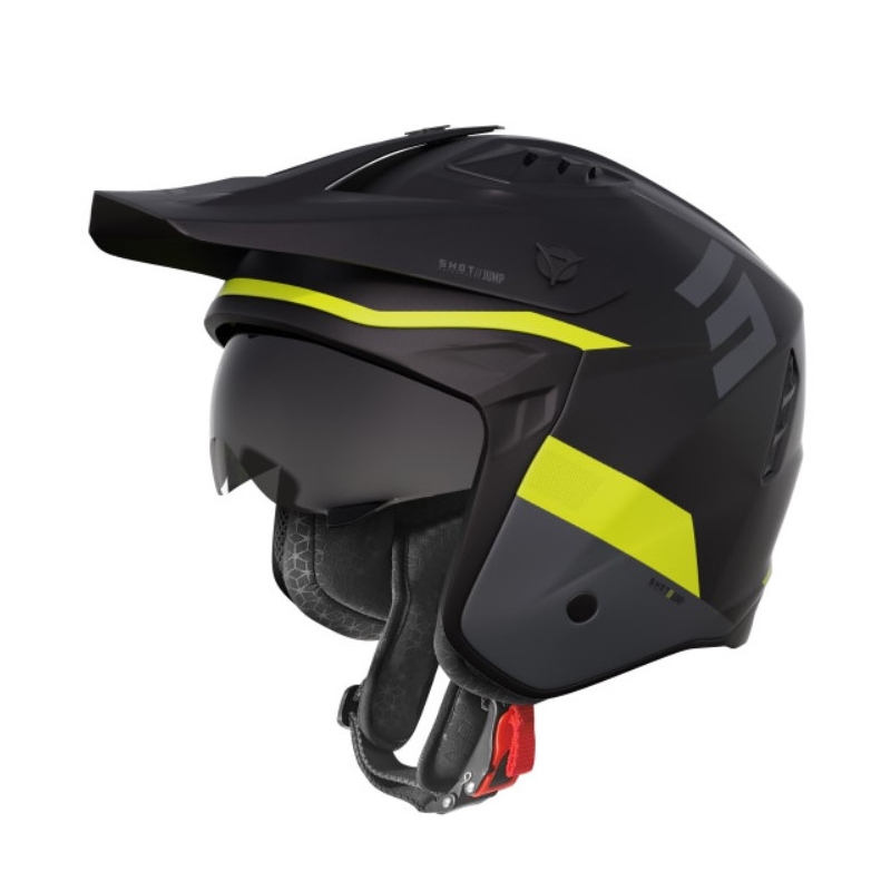 Motocicleta casca împușcat Salt trucuri negru-fluo galben
