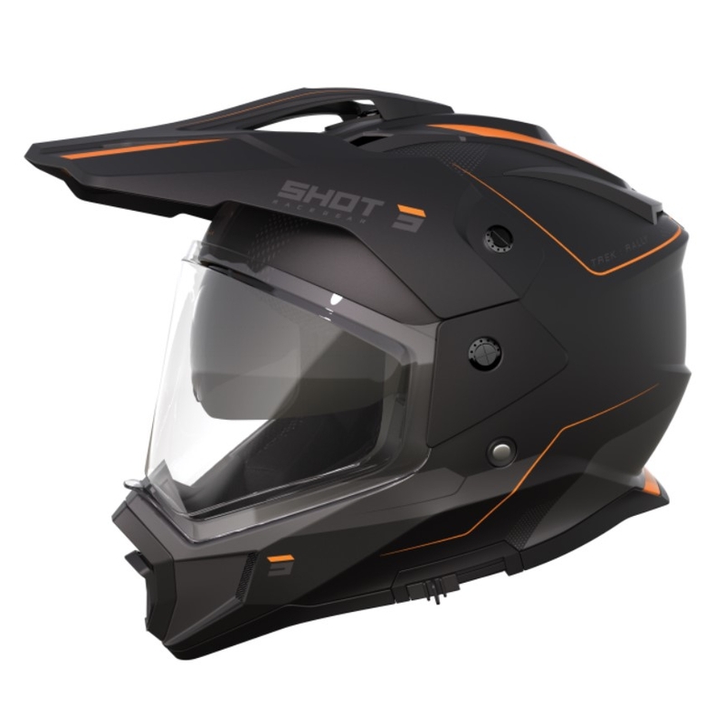 Cască de enduro Shot Trek Rally negru-portocaliu