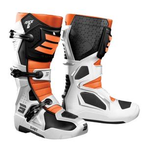 Shot Race 6 cizme de motocicletă alb-negru-portocaliu