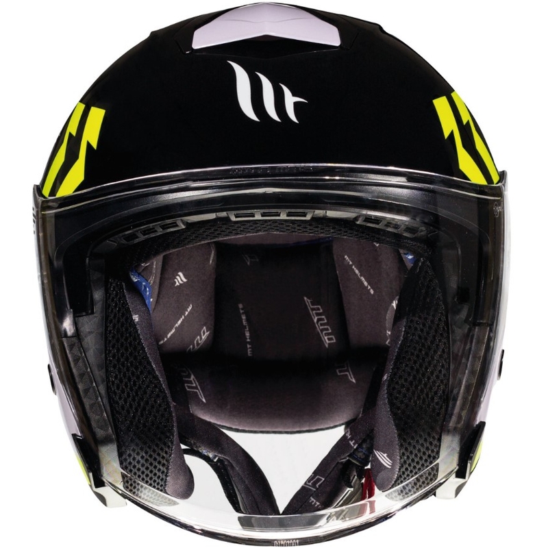 Cască de motocicletă deschisă MT Thunder 3 SV Venus negru-alb-alb-galben-fluo - Grad II