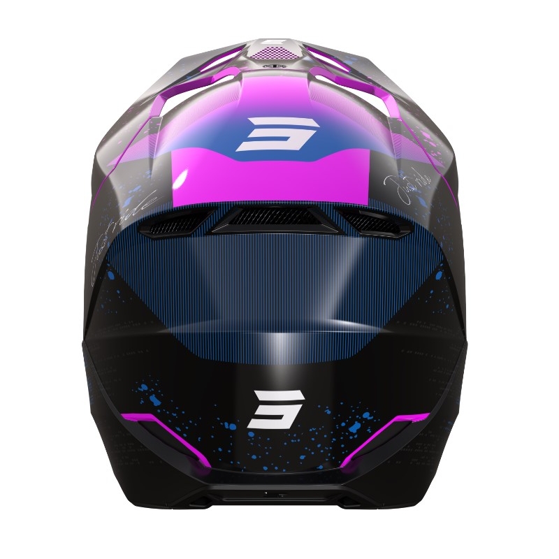 Cască de motocross pentru copii Shot Furious Matrix roz-albastru-negru lichidare