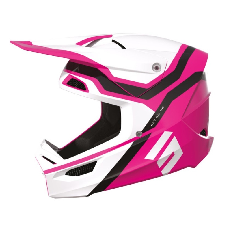 Casca de motocross pentru copii Shot Furious Sky negru-alb-roz