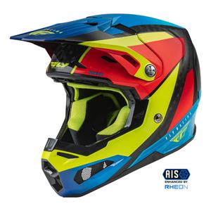 Cască de motocros FLY Racing Formula Carbon Prime galben-albastru-roșu fluo