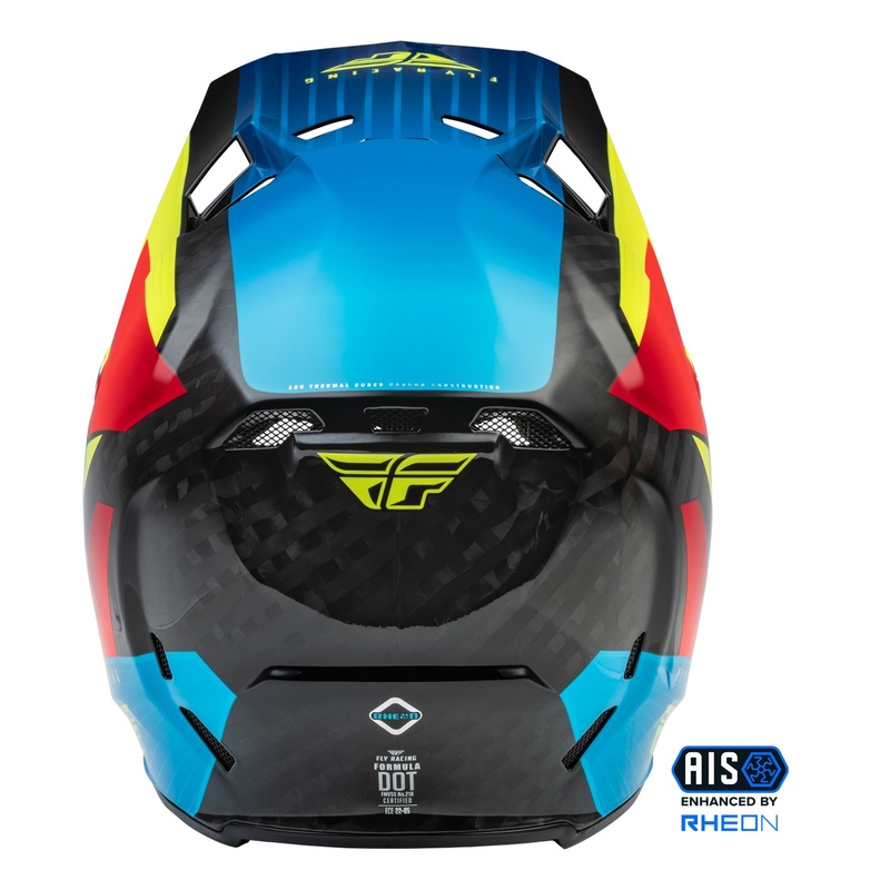 Cască de motocros FLY Racing Formula Carbon Prime galben-albastru-roșu fluo