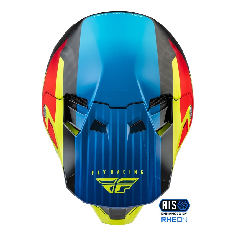 Cască de motocros FLY Racing Formula Carbon Prime galben-albastru-roșu fluo