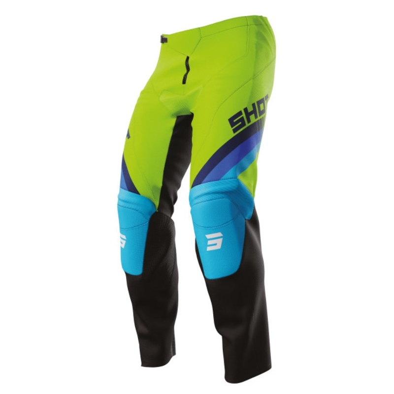 Shot Raw Kid Tracer Tracer pantaloni motocross negru-albastru-verde