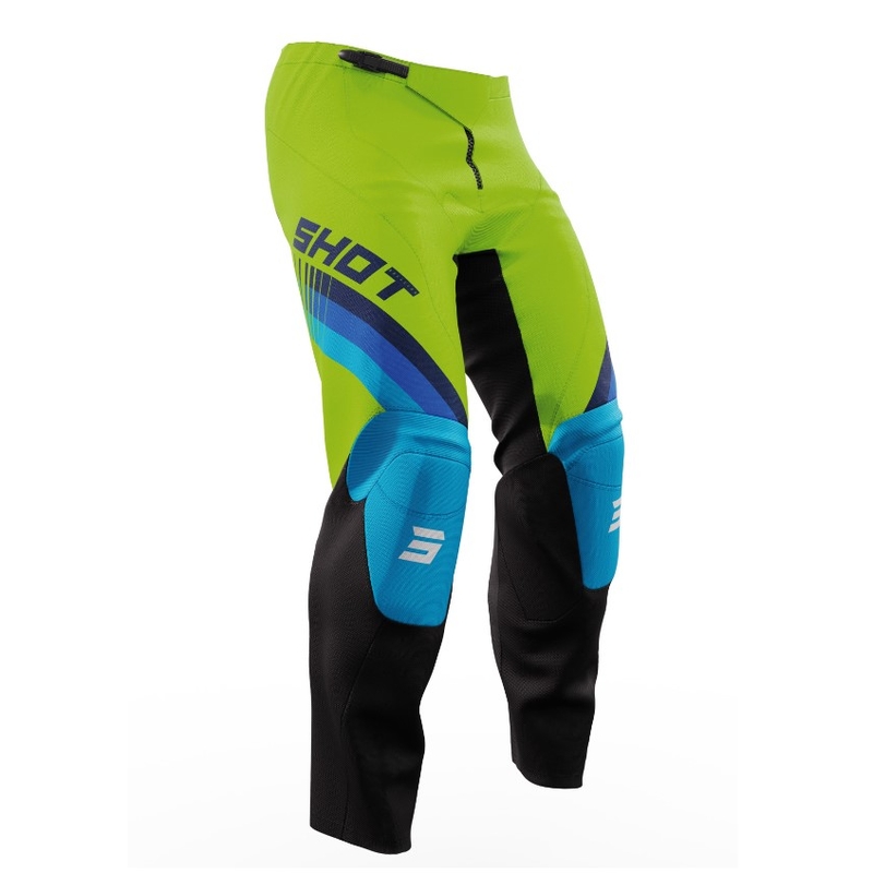 Shot Raw Kid Tracer Tracer pantaloni motocross negru-albastru-verde