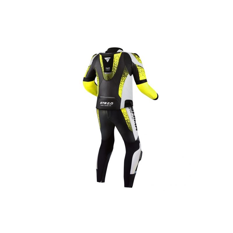 Costum moto Shima STR 2.0 negru-alb-galben fluo