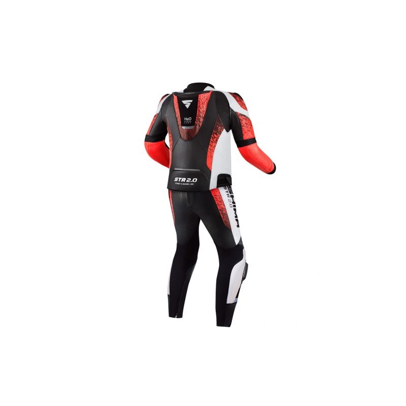 Costum moto Shima STR 2.0 negru-alb-rosu fluo