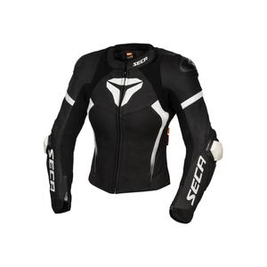 Jachetă de motocicletă pentru femei SECA SRS II negru și alb lichidare výprodej